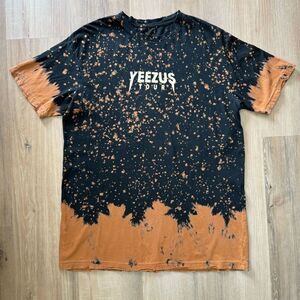 Kanye West 2013 Yeezus Bleached Dye Black Shirt Size Large Yeezy Tour Merch